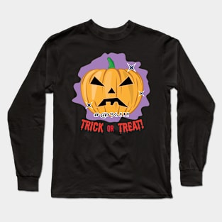 Angy Spooky Halloween Pumpkin - Trick or Treat Long Sleeve T-Shirt